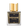 Nishane perfume bottle with gold cap on a white background