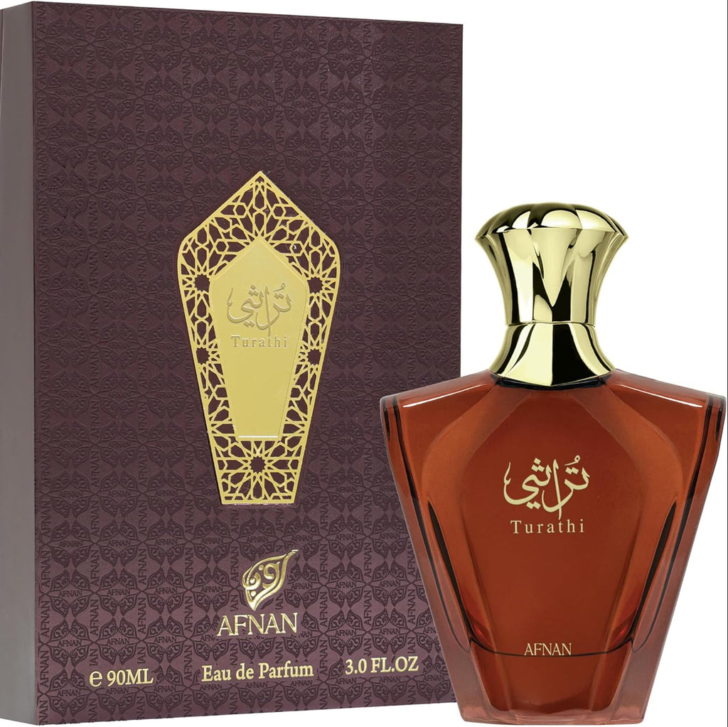 Afnan Turathi perfume bottle and packaging on a white background