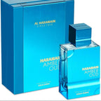 Al Haramain Amber Oud perfume bottle and packaging on a white background