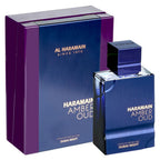 Haramain Amber Oud perfume bottle and packaging on a white background