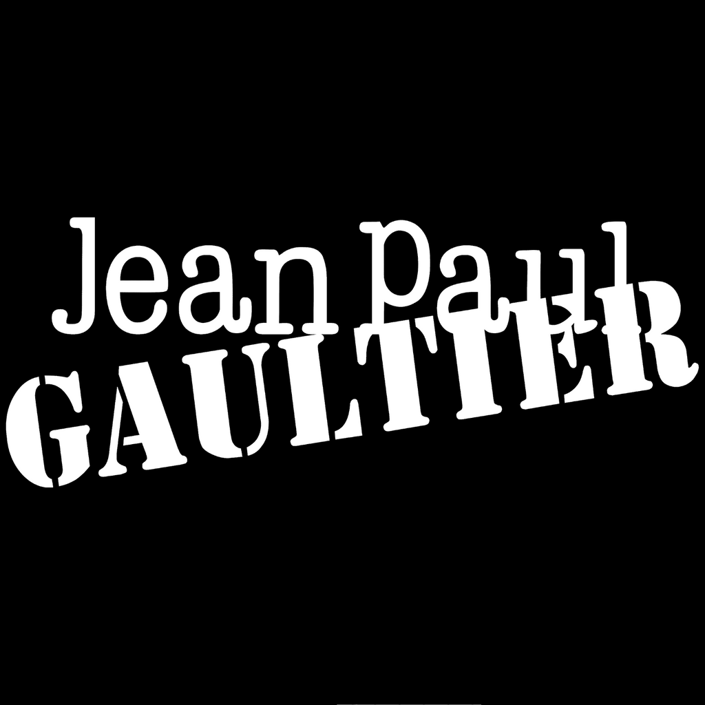 Black square with 'Jean Paul Gaultier' text in white
