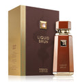 Perfume bottle and packaging of 'Liquid Brun' by French Avenue on a white background