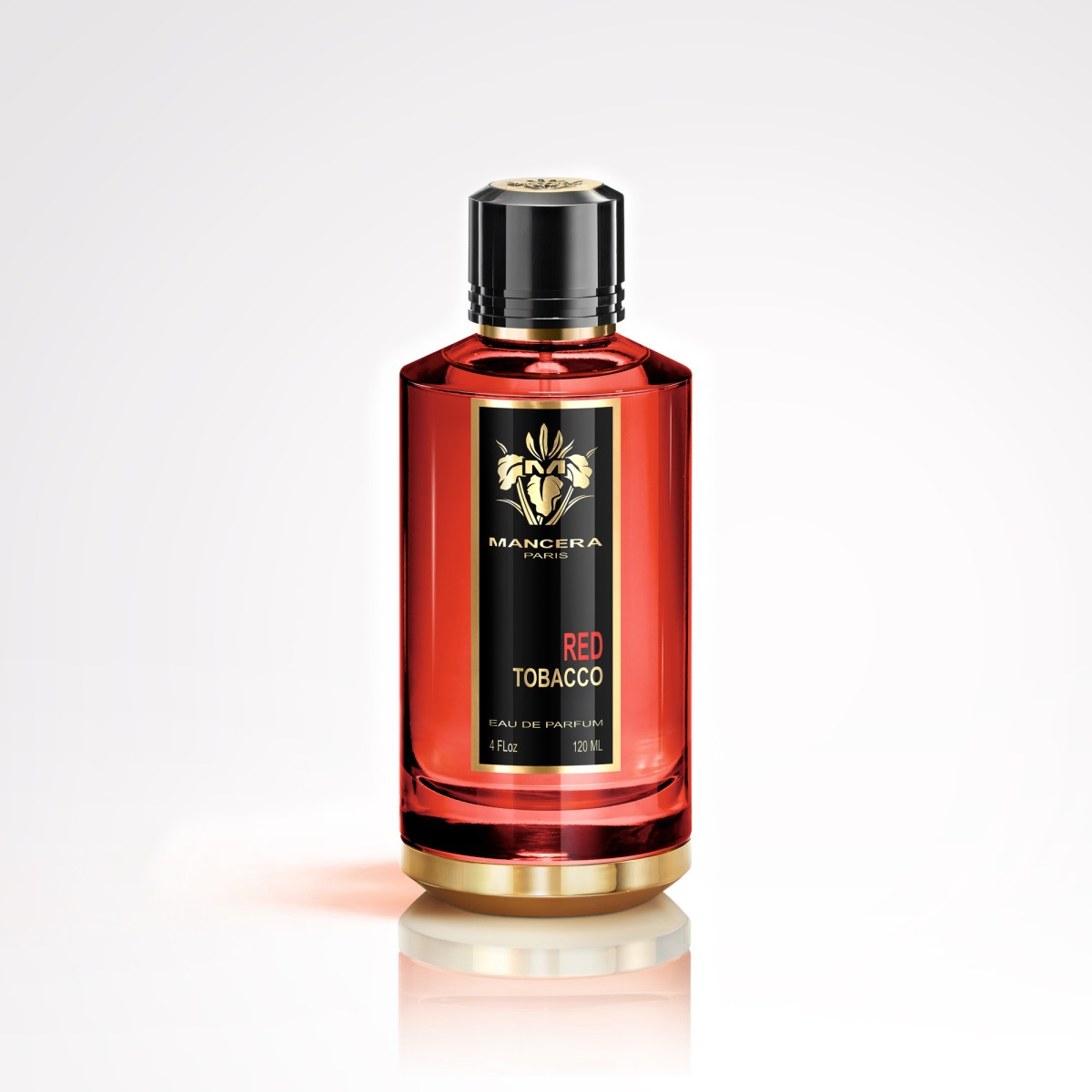 Mancera Red Tobacco perfume bottle and packaging on a white background