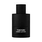 Black Tom Ford Ombre Leather perfume bottle on a white background