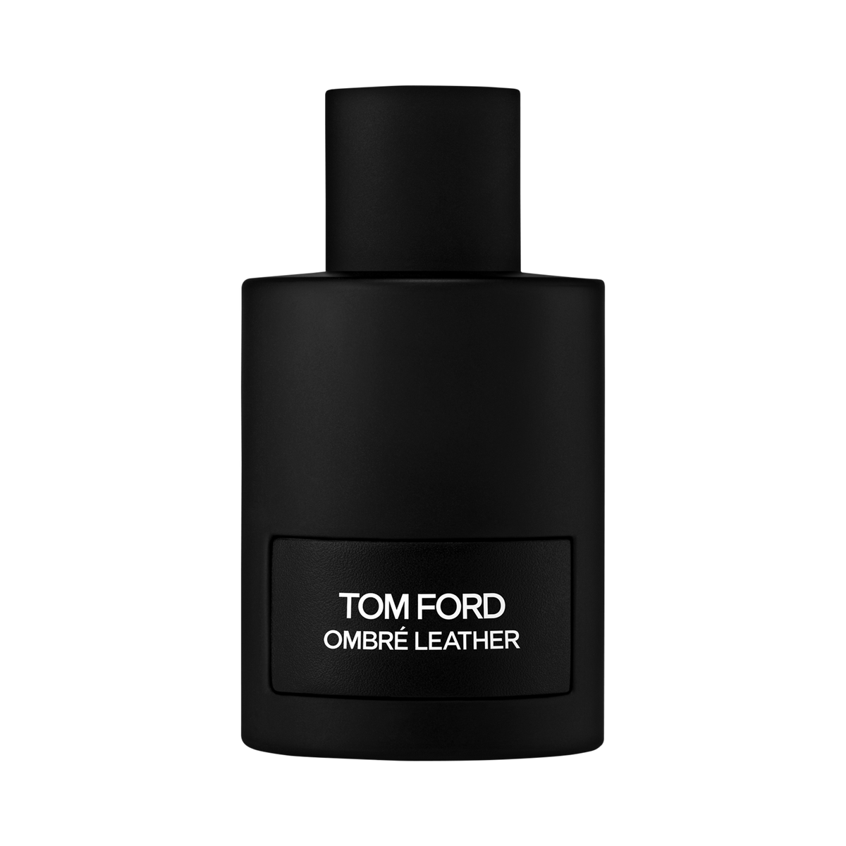 Black Tom Ford Ombre Leather perfume bottle on a white background