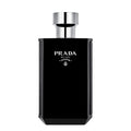 Black Prada Milano perfume bottle on a white background