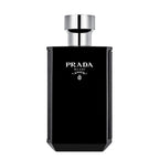 Black Prada Milano perfume bottle on a white background